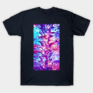 Abstract Bean Stalk in Purple Blues Red T-Shirt